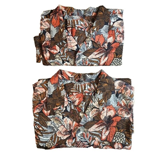 Hand-sewn Men's Brown Hawaiian Print Shirt Size 42 - Picture 2 of 6